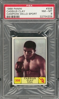 1968 Panini "Campioni Dello Sport" #308 Cassius Clay (Muhammad Ali) – PSA NM-MT 8